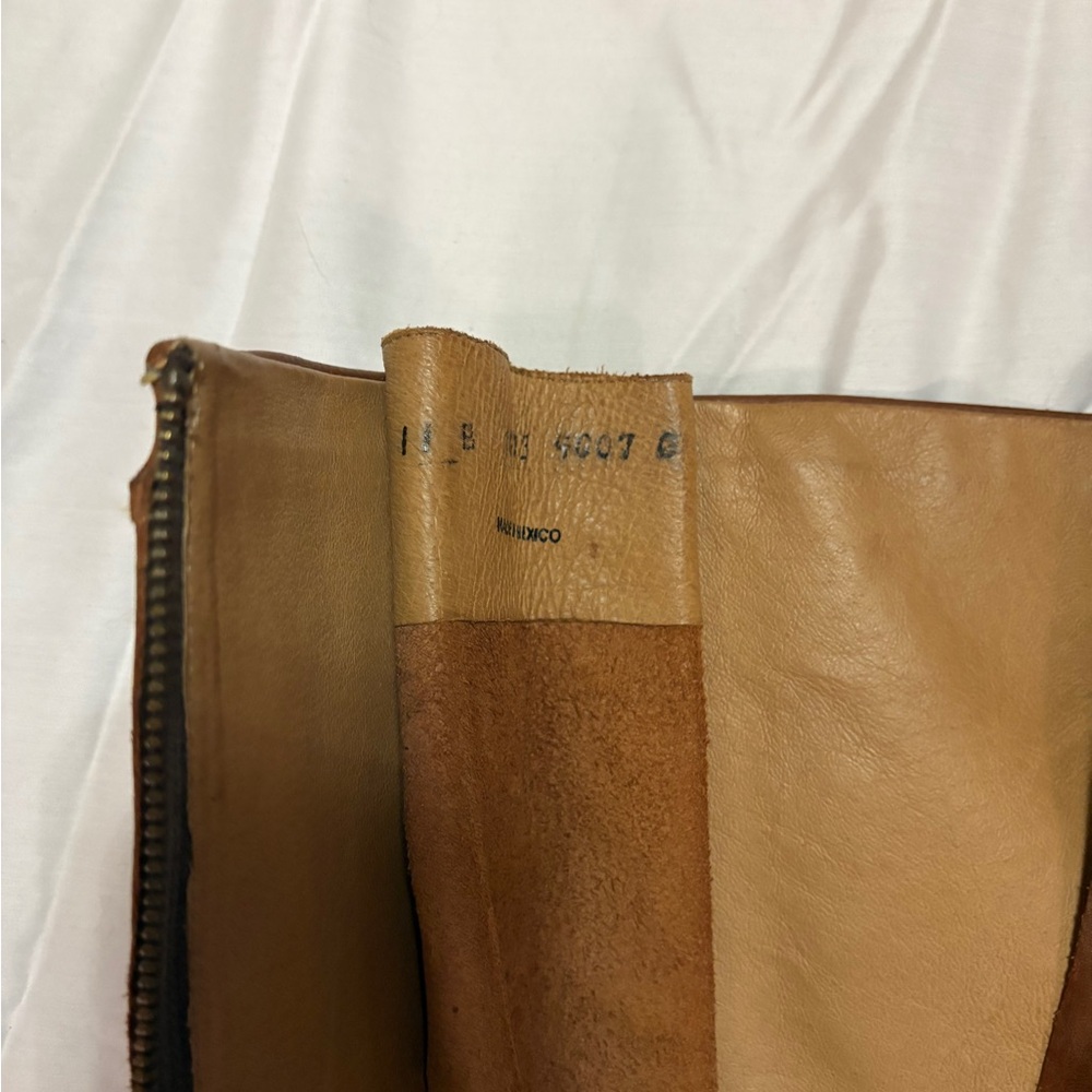 FRYE Parker Moccasin Lace Up Tall Knee High Zip Brown Leather Boots - Picture 6 of 6